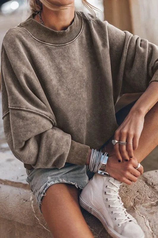 Mineral Washed Acid dye Sweatshirt Pullover *Online Only*